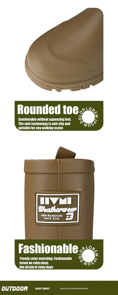 Women Waterproof Boots New Style Elastic Mouth Ankle Boots Mid Top Rain Shoes Non Slip Outdoor Indoor Chelsea Water Boot Woman