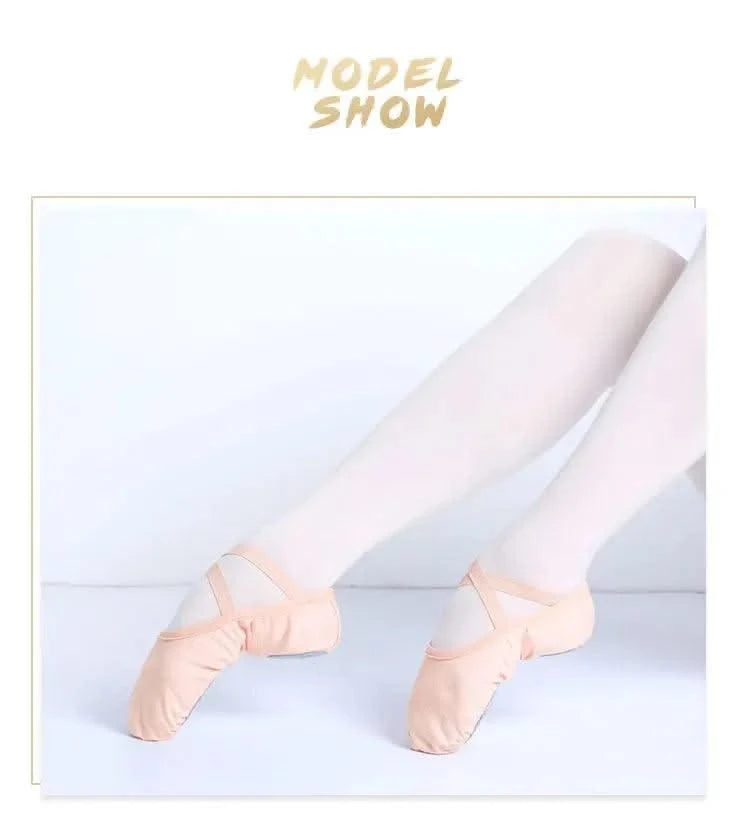 Zapatos de Ballet para mujer y niña, zapatillas de baile de la academia de baile, suela dividida suave, tela elástica