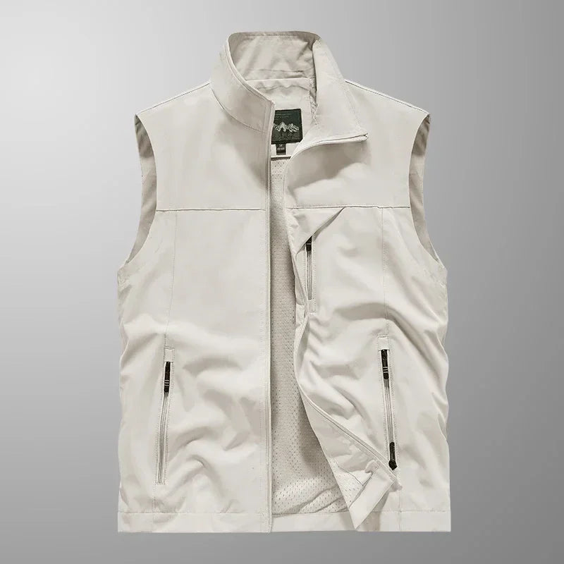 Summer Vest Men's Work Vest Large Size Golf Sleeveless Jacket Tactical windbreaker Hunting Camping Fishing waterproof Coat Parka