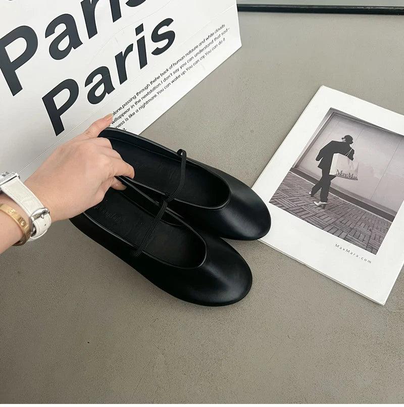 Fashion woman shallow slip on flats shoes ladies casual outdoor ballerina shoe