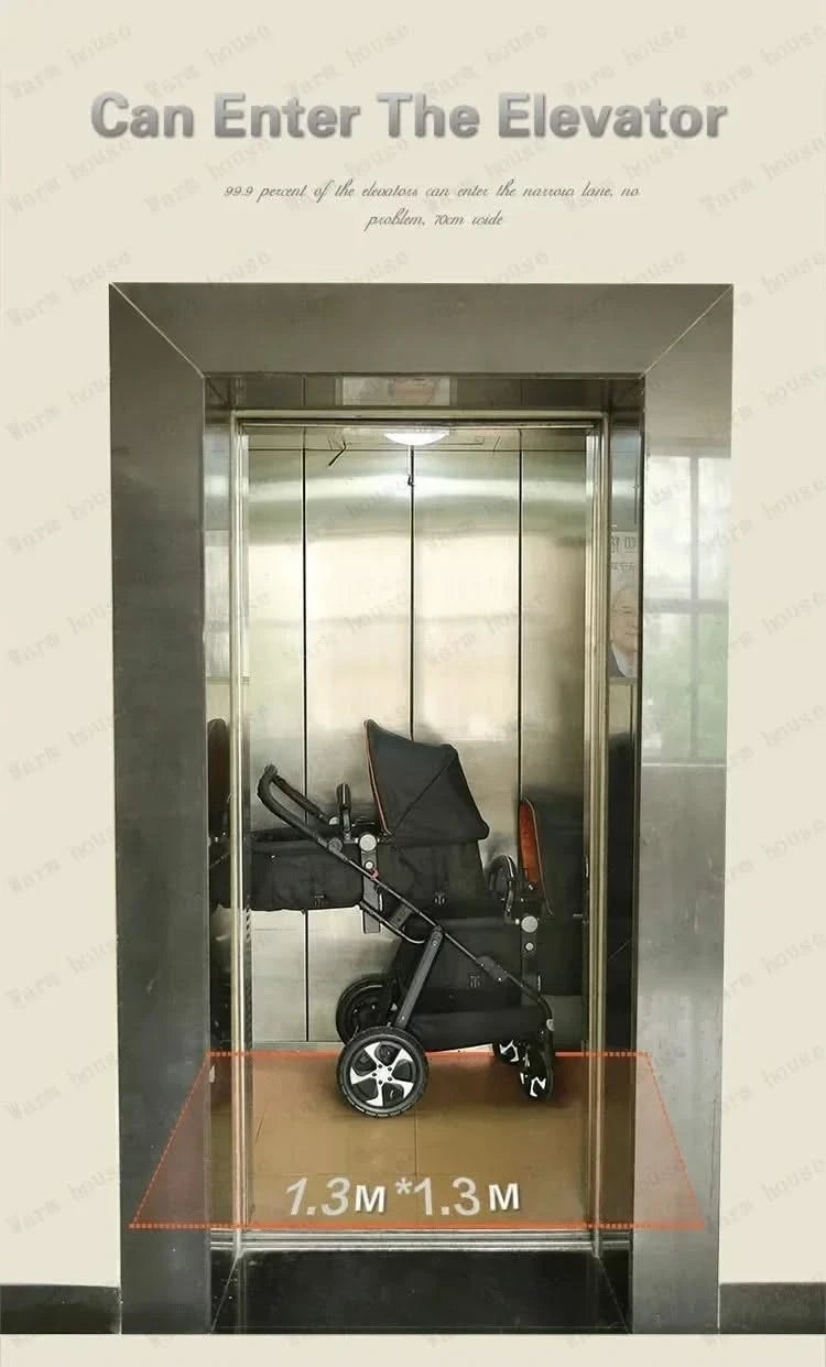 New Twins Baby Stroller Foldable Double Baby Stroller for Two Children Shock-absorbing Twin Baby Stroller Four Wheel Cart