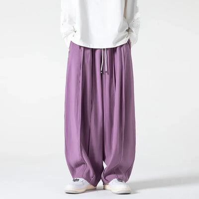 Men's Wide Leg Pants Fashion Loose Harem Pants Solid Color Harajuku Sweatpants Streetwear Unisex Casual Trousers Plus Size 5XL