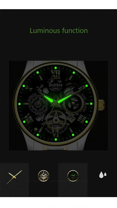 UTHAI Watch For Men Trendy High end Light Luxury Versatile Quartz Watches Waterproof Roman Hollow Relogio Masculino V009