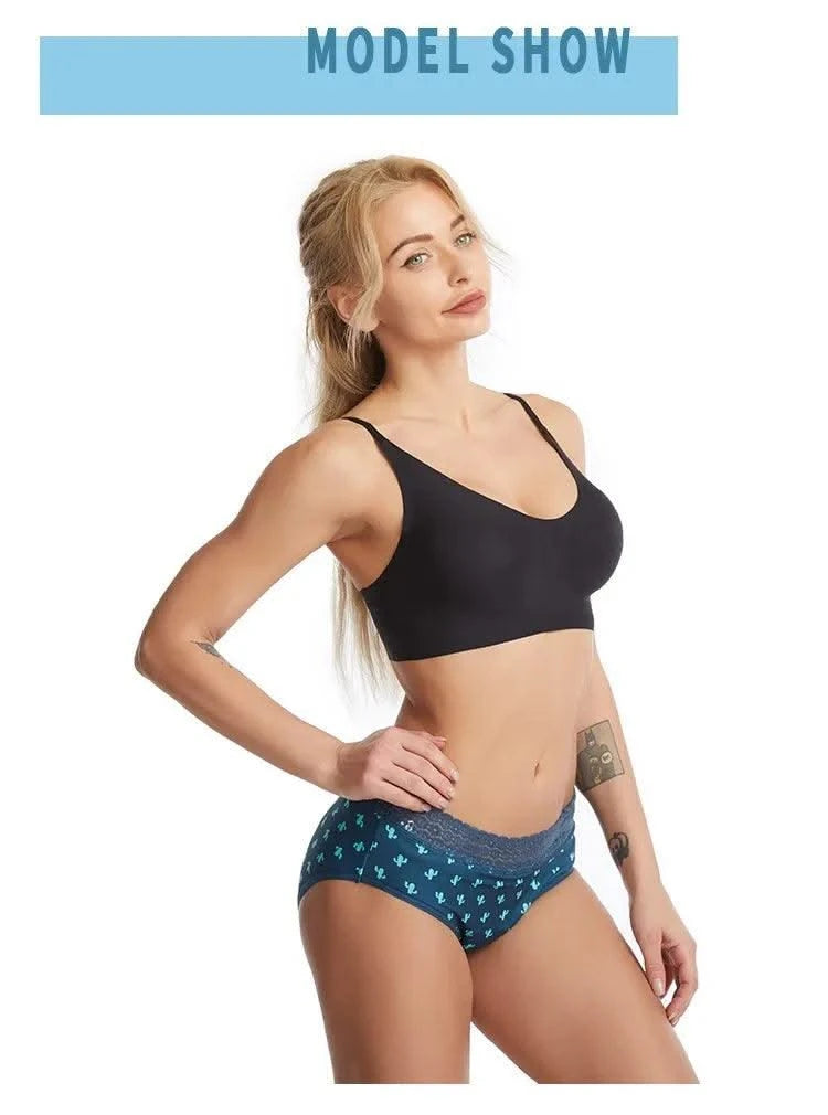 Women's Seamless Physiological Underwear 4-Layer Leak-Proof Menstrual Period Panties Breathable Antibacterial Menstrual Briefs