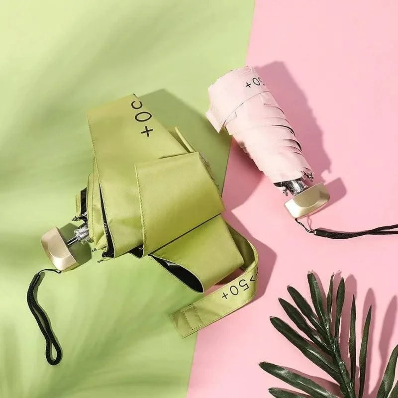 1Pc 55% Off Mini Sun Umbrella Pocket Rain Umbrella Vinyl Folding UV Ultraviolet Protection Sun Shade Pocket Parasol Capsule - Elanique