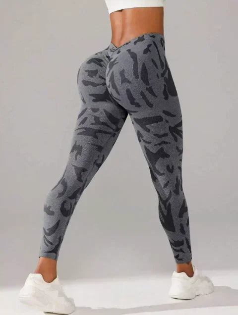Women V-waist Printed Seamless Leggings