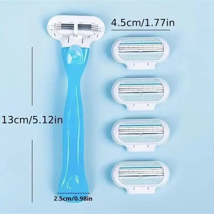 Women's 3-layer safety razor blade for facial/leg/armpit/bikini line beauty hair removal shaver