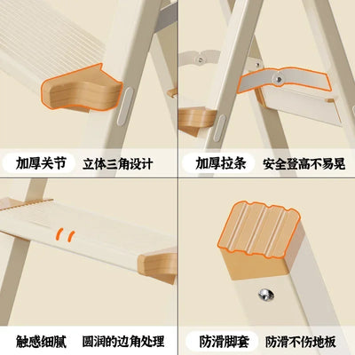 Lightweight Ladder Foldable Step Stools Home Outdoor Aluminum Alloy Folding Step Ladders Ascending Kitchen Ladder Furniture