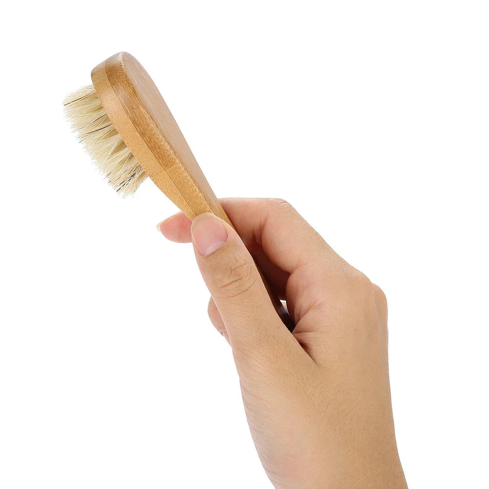 Beauty Skin Care Brush Wooden Handle Soft Hair Wash Face Tool Skin Deep Cleansing Exfoliating Massage Brush Dry&Wet Using 1 Pcs
