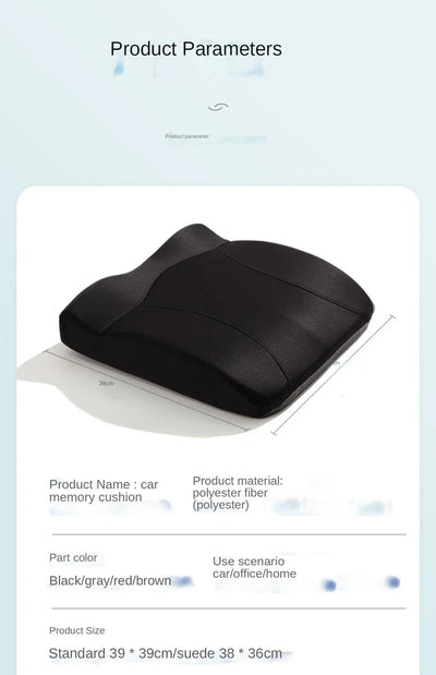 Car Booster Seat Cushion For Driver Hip Pain Raised Memory Foam Height Seat Protector Washable Cover For Short People Pad Mats
