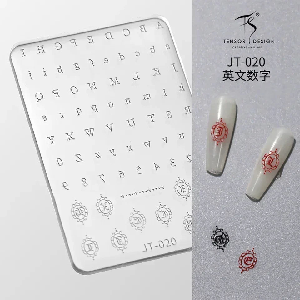 Geometric Bowknot Grid Lace Flora Edge Nail Art Silicone Carving Mold Mould Star Daisy Flower Charms Bow Tie Snowflake Template