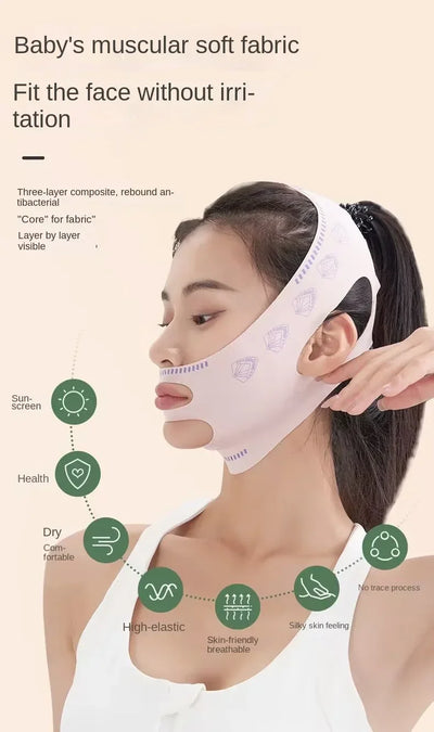 Face slimming bandage v face lifting tighten facial nasolabial folds double chin to improve sleep facial engraving mask lifting