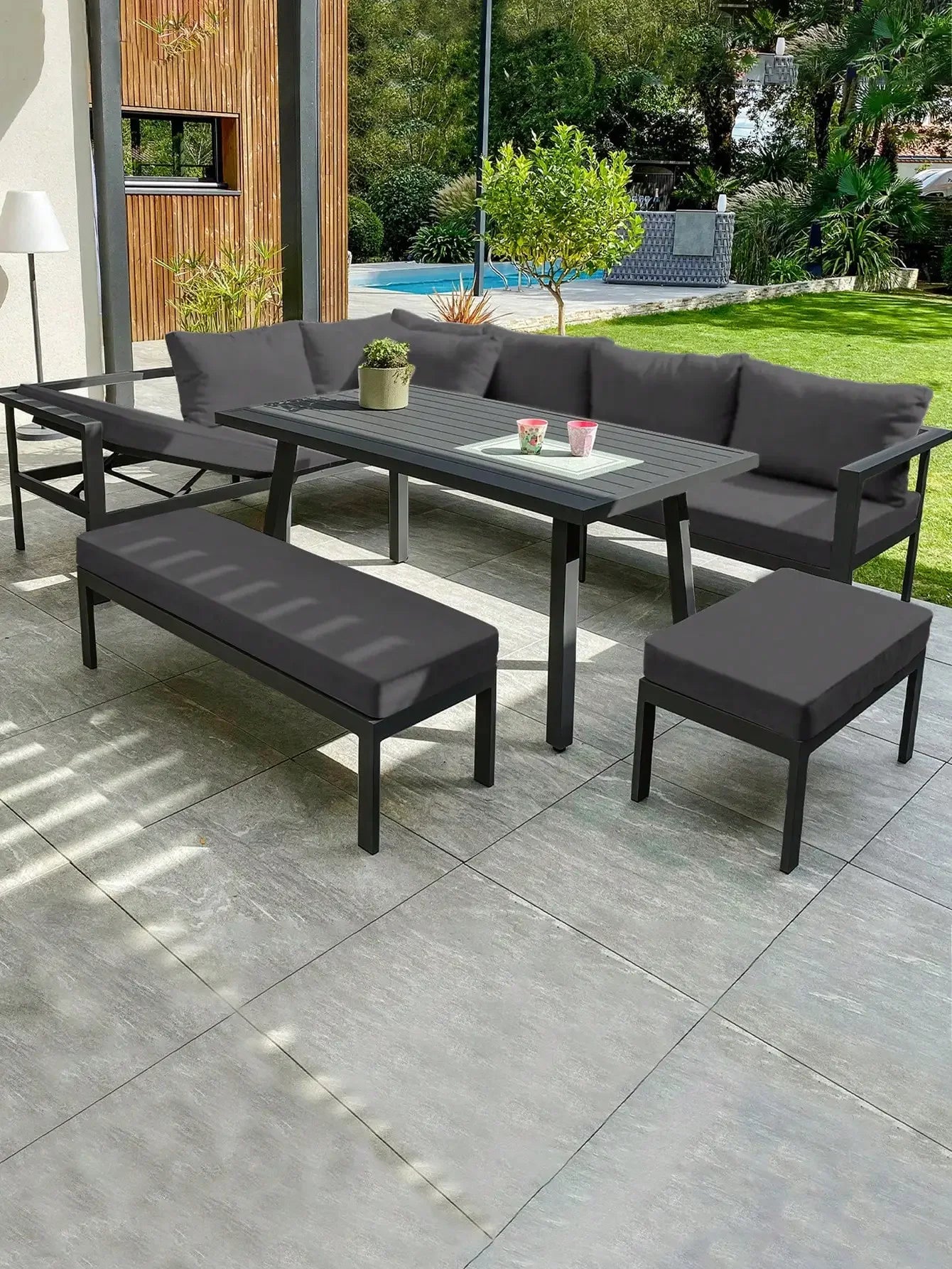 Outdoor Tropical Print Sofa Cushion Covers - Non-Slip Furniture Protectors, Replacement for Individual Seat Cushions