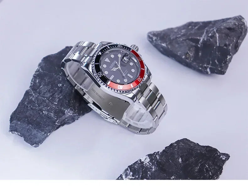 2025Advanced men's watches high-end products green water ghost quartz watches steel band waterproof luminous watches