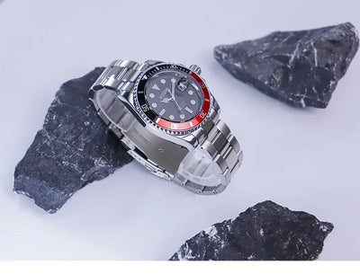 2025Advanced men's watches high-end products green water ghost quartz watches steel band waterproof luminous watches