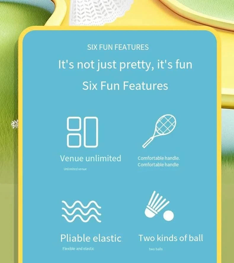 Children's badminton tennis racket exercise reaction ability beginners family outdoor beach tennis kindergarten baby parent-chil