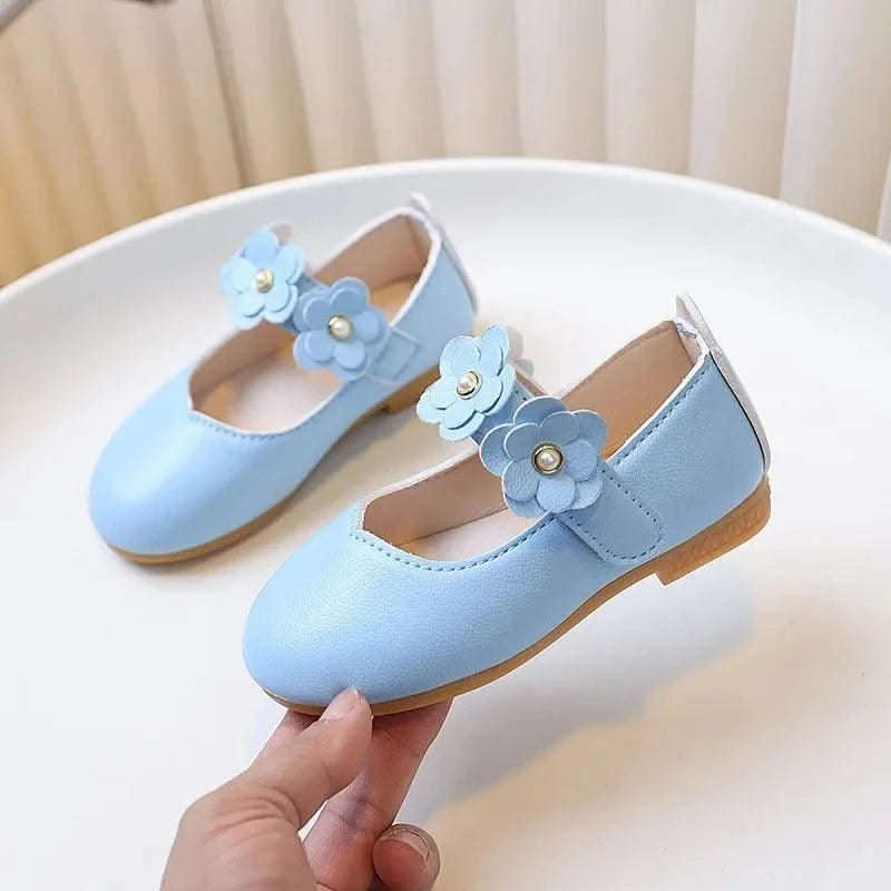 Spring Autumn Little Girls Ballet Shoes Sweet Chic Kids Fashion Princess Leather Shoes Causal Versatile Children's Flats Soft