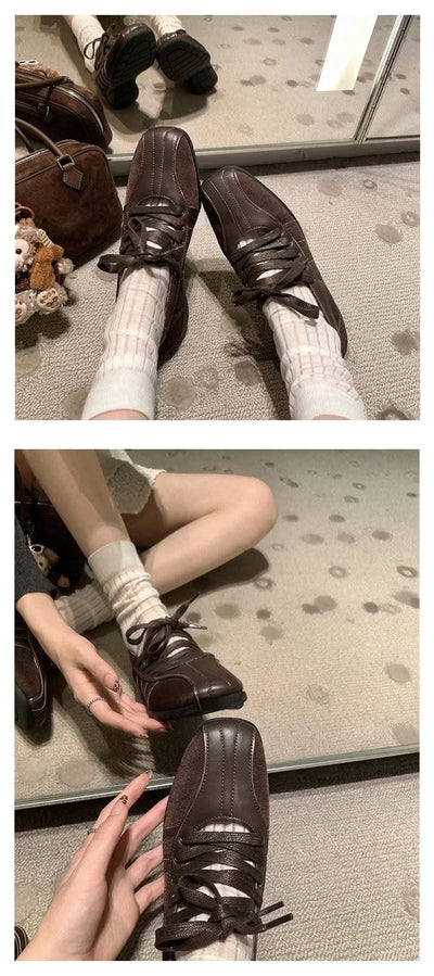 Vintage Women's Ballet Flats Training Shoes Walking Sports