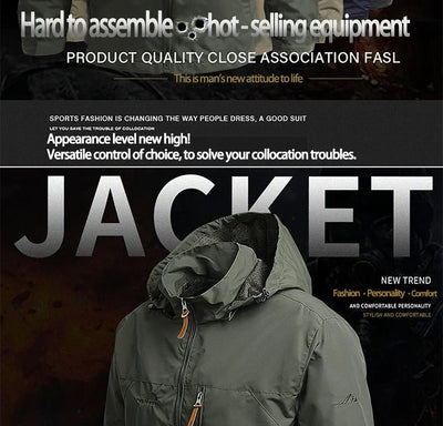 Winter Jacket Fashion Coat Hoodies Camping Hiking Jacket Men's Casual Waterproof Jacket Windbreaker Men Outerwear Men's Clothes