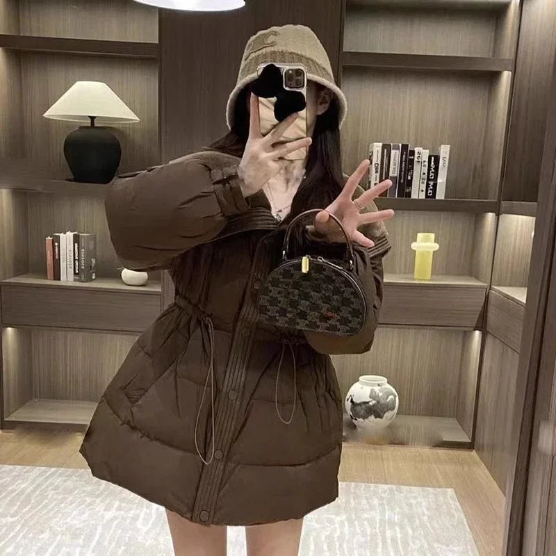 Medium Length Parkas Woman Blouson Outdoor Clothes Jackets Discount Loose Casual Lined Cold Elegant Hot Down Coats for Women