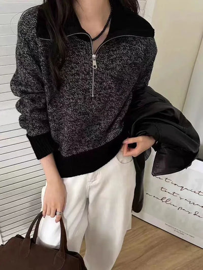 100% Wool Cashmere Sweater Women's Clothing Lapel Soft Luxury Thicken Pullover Autumn/Winter Flower Yarn Knit Jacket Tops Female