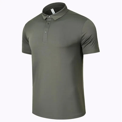 Summer Sports Polo T-shirts Men Solid Color Straining T-shirts Breathable Comfortable Short Sleeve