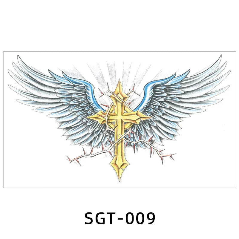 Temporary Tattoos Men Shoulder Tattoos Large Chest Body Sexy Tattoo Sticker Waterproof Tatoo Fake Make Up Pattern Stickers