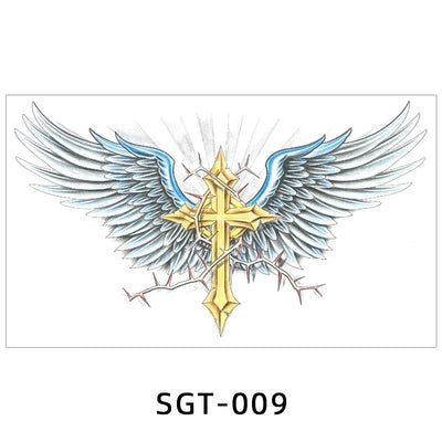 Temporary Tattoos Men Shoulder Tattoos Large Chest Body Sexy Tattoo Sticker Waterproof Tatoo Fake Make Up Pattern Stickers