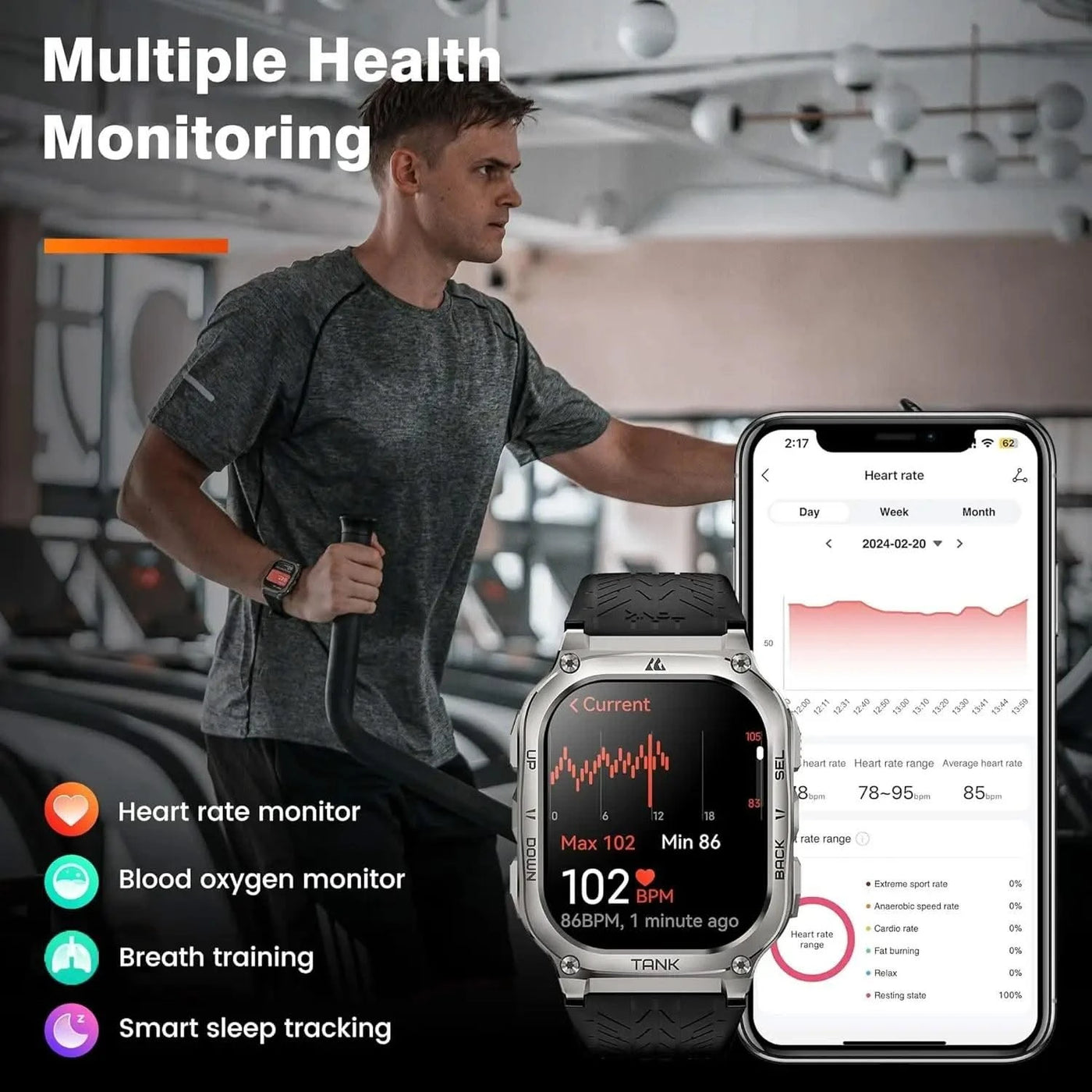 2024 Original TICWRIS TANK M3 Smartwatches For Men Smart Watch Women 480mAh AMOLED AOD Waterproof Fitness Electronic Watches