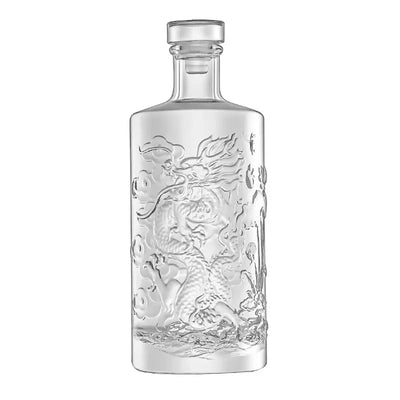 Dragon Engraved 500ML Round shaped whiskey decanter barware Alcohol Bottle for Liquor Scotch Bourbon