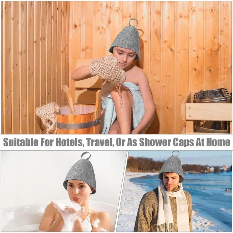 1/2pcs Wool Felt Sauna Hat Head Protective Hats for Men Women Bath House Winter Drop Shipping