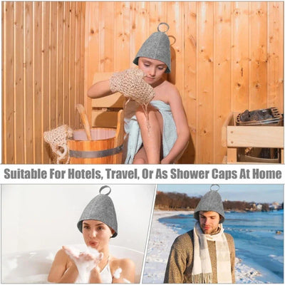 1/2pcs Wool Felt Sauna Hat Head Protective Hats for Men Women Bath House Winter Drop Shipping