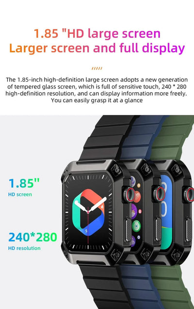 LOKMAT OCEAN 2 Pro Smart Watch Waterproof Bluetooth Calls Smartwatches 1.85 inch Touch Screen Heart Rate Monitor Fitness Tracker