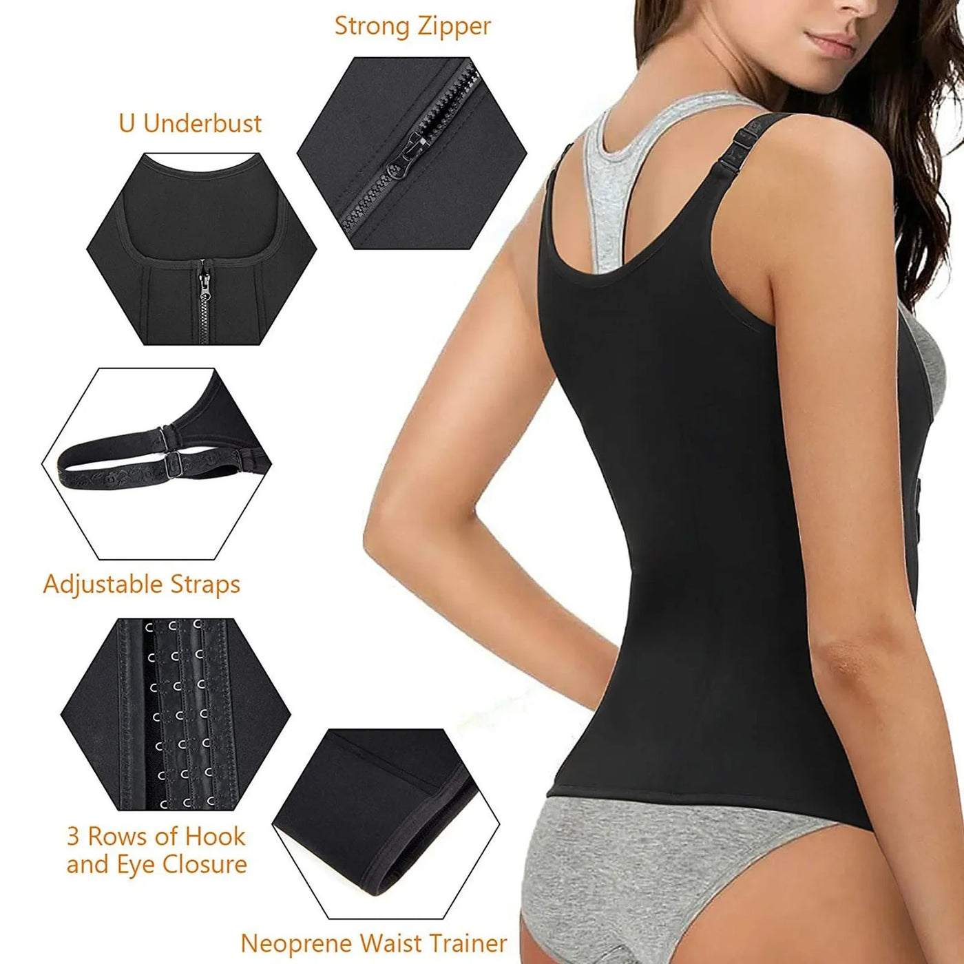 Shapewear Reducing And Shaping Girdles For Women Waist Trainer Sleeveless Bodysuit Basic Thong Slim Fit Sweatwicking Shapewear