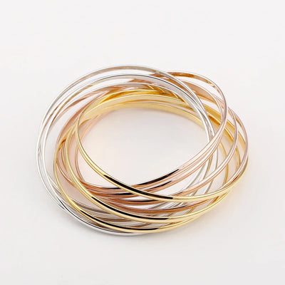 Luxury 10 Pieces Bangle Sets in 3 Colors Statement Bracelet Fashion Hands Jewelry for Women Wedding Party Prom