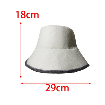 1x Sauna Hat 3mm Thick Anti Heat Headgear Banya Russian Style Wool Felt Shower Cap for Men Women Shower Bathing Accessories