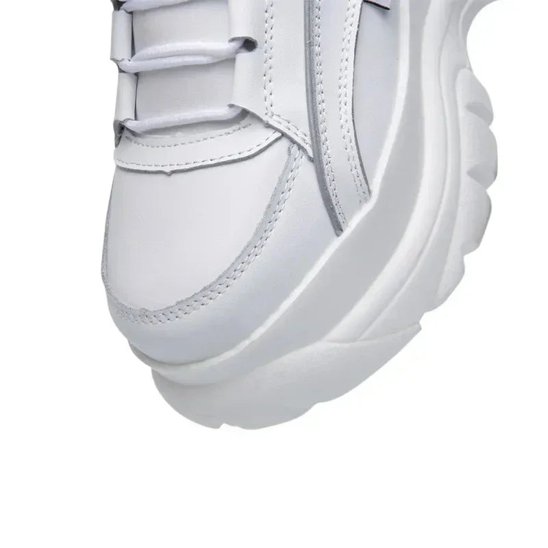 2025 Designer Women Platform Casual Buffalo Sneakers Low-top Light 6cm Sole Breathable Shoes Outdoor White Tennis Lace-up - Elanique