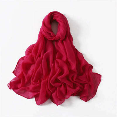 New Cotton Linen Scarf For Women Girls Students Autumn Classic Solid Color Scarves Retro Soft Foulard Viscose Female Wrap Shawls