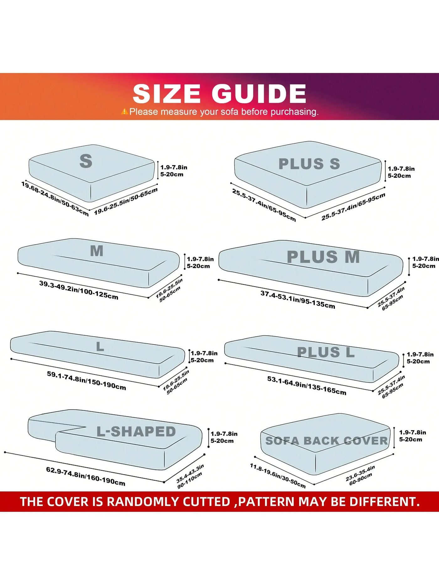 Outdoor Tropical Print Sofa Cushion Covers - Non-Slip Furniture Protectors, Replacement for Individual Seat Cushions