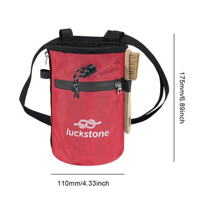 Waterproof Chalk Bag Bucket with Chalk Brush Climbing Magnesium Powder Bag for Weight Lifting Outdoor Climbing Equipment