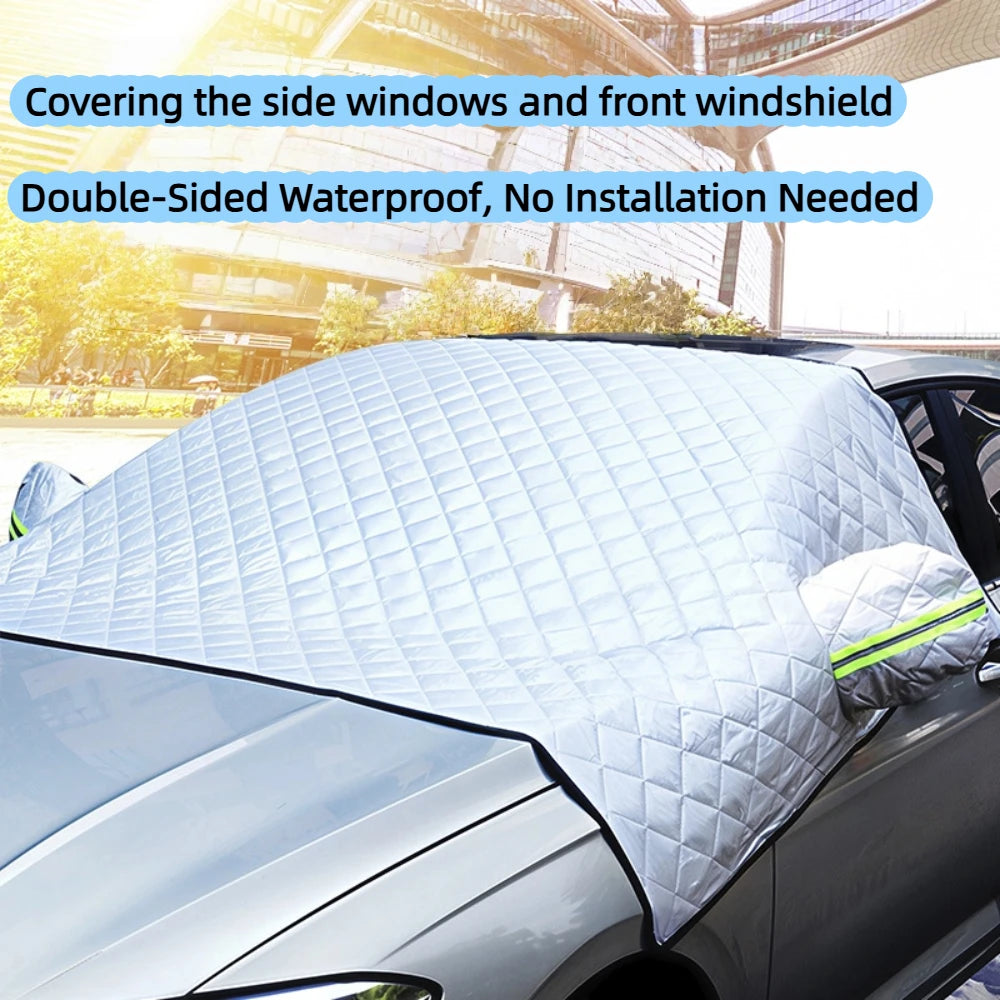 Magnetic Snow Shield for Cars - Heavy Duty Windshield Cover, Frost Protection & All-Season Sunshade | Universal Fit,Easy Install