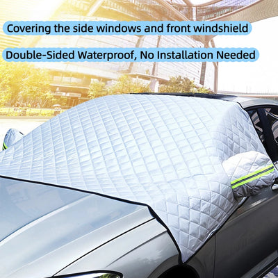 Magnetic Snow Shield for Cars - Heavy Duty Windshield Cover, Frost Protection & All-Season Sunshade | Universal Fit,Easy Install