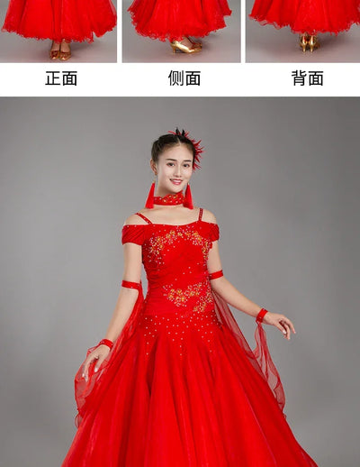 2025 Newest Woman Ballroom Dance Competition Dress Dance Ballroom Waltz Standard Dance Dress Women Ballroom Dress 009