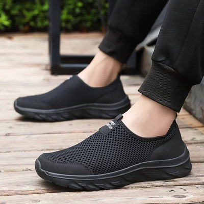 Men Shoes Breathable Mesh Summer Lightweight Hiking Walking Casual Shoes Slip-On Driving Men's Loafers