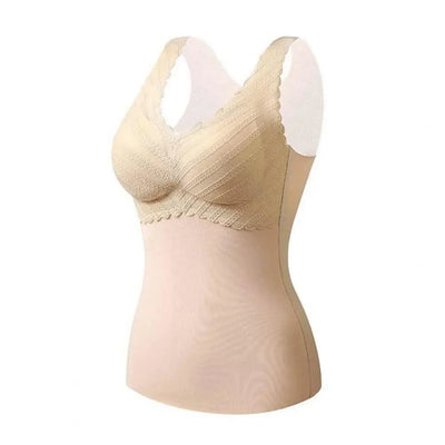 Thermal Underwear Vest Padded Vest Thermo Seamless Lace Velvet Lining Tube Top Bottoming Vest Women Winter Warm Undershirt
