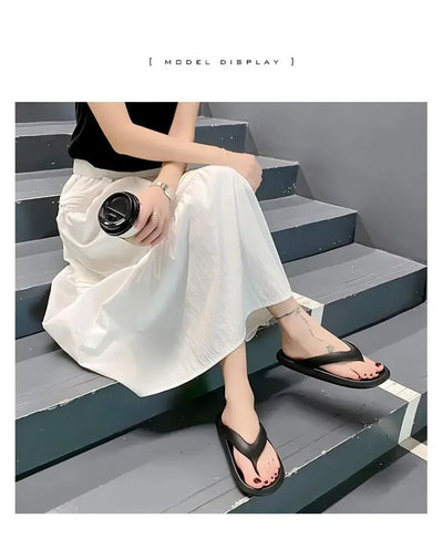 Women's Classy Flip-Flops for Women, Summer Flip-Flops for Beach Couples, New Thick-Soled Outer Wear Sandals for Men, Bathroom Bathing Non-Slip Slippers