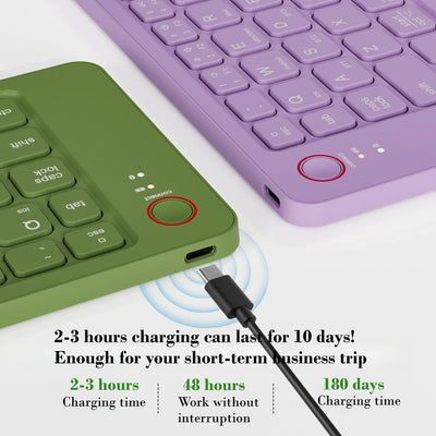 Double Folding Keyboard Mini Wireless Keyboard Foldable Dual Bluetooth Keyboard with Touchpad for Windows Android IOS iPad Phone