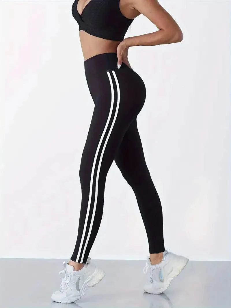 Women Side Stripe Sports Fitness Yoga Leg gings Activewear