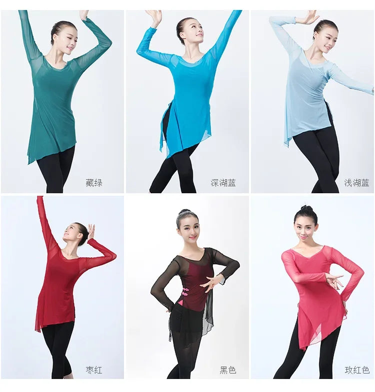 New fashion woman Classical Dancing clothes ballet Dance dress Adult Dance Practice clothes Elastic long sleeve Dance clothes