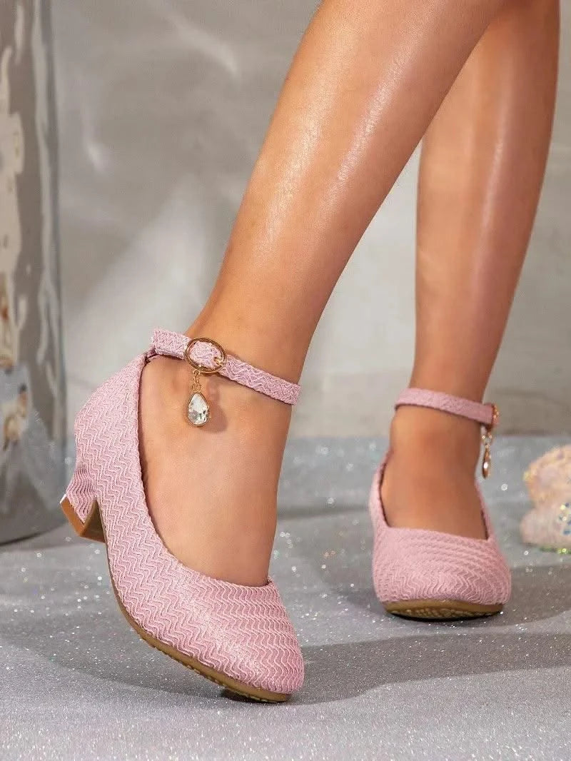 Non-slip Children's Leather Shoes with Heels | Catwalk | Versatile Girls Fashion |  Kids | Princess, Wedding, Party Shoes